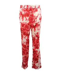 Роскошные брюки с розами Blumarine, красный