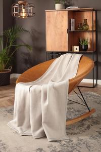 Плед бидерлак с окантовкой бархатной лентой, чистый хлопок, цвет лед, размер 150 х 200 biederlack