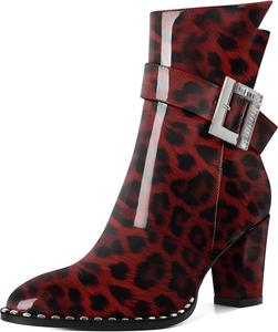 Женские ботильоны Eldof с округлым носком, массивным каблуком, бусинами, осенние короткие ботинки с пряжкой, боковой молнией, каблук 7,5 см