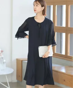 Платье с рукавами и лентами, свадебное платье, платье для вечеринки, платье для приглашения на торжество, платье для встречи выпускников Pourvous, цвет Navy