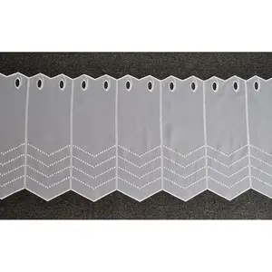 Вышивки Plauen, занавеска на стекло Графика, с продеванием через штангу, 1 шт. Stickereien Plauen, белый