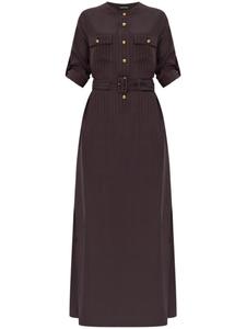 TOM FORD полосатое платье с поясом, коричневый
