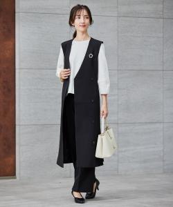 Длинное платье-жилет с двойным перекрещиванием Avv, цвет Black