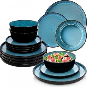 Столовый сервиз VIGO - 36 предметов из керамики, рассчитан на 12 персон Sänger, синий