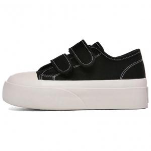 Легкие дышащие низкие кроссовки для скейтбординга, увеличивающие рост, женские WENPU, Black With White Stitching