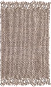 Ковер SAFAVIEH, 61 x 92 см, Natural Fiber Collection, Grey, ручной работы бохо с бахромой из джута, идеально подходит для помещений с высокой проходимостью: прихожая, гостиная, спальня (NF368C)