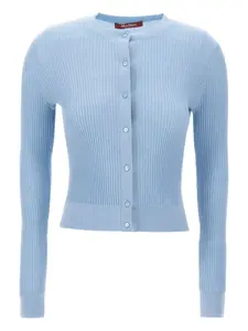 Кардиган в рубчик, украшенный пайетками MAX MARA, синий