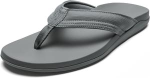 Мужские пляжные сандалии OLUKAI Maha, обувь для воды, комфортная для ношения весь день и с ультрамягкой посадкой, серый