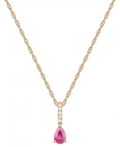 Линейное ожерелье с подвеской длиной 18 дюймов из 14-каратного белого золота с сапфиром (1/2 карата) и бриллиантом (1/20 карата) (также доступно с рубинами и изумрудами) Macy'S, ruby