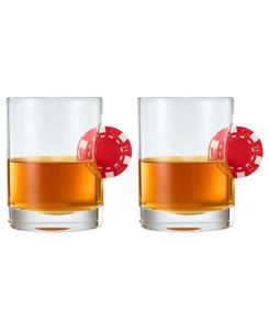 Набор из 2 бокалов для виски в форме покерных фишек The Wine Savant, прозрачный