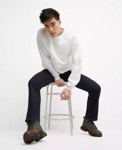 Мужская толстовка с круглым вырезом Ultimate из тяжелого флиса Hanes, белый