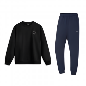 Li-Ning Casual Sportswear Unisex Black+Dark Marine Blue