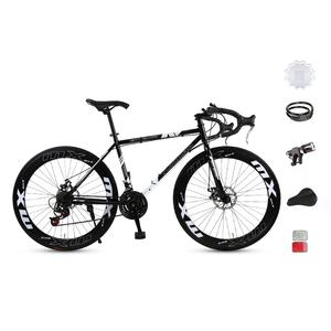 Шоссейный велосипед с дисковыми тормозами из высокоуглеродистой стали для активного отдыха ICOLOUR, Pure черный