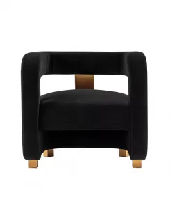 Современный стул Amirah высотой 27,17 дюйма с бархатной обивкой Manhattan Comfort, black