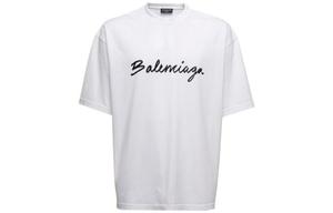 Футболка с логотипом Script Balenciaga, белый