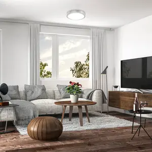 Светильник с LED BK_DL1519 LED потолочная лампа, Ø28см, 4000K нейтральный белый свет LED-модуль 1 шт. Нейтральный белый, 18 Вт LED, 2.000 Лм, серебристого цвета B.K.Licht, серебристый