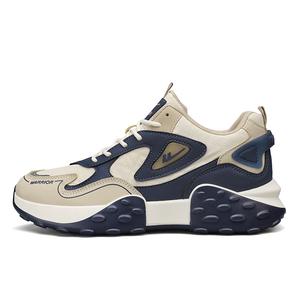 WARRIOR Устойчивые к истиранию нескользящие амортизирующие низкие массивные кроссовки мужские бежевый хаки тёмно-синий - бежевый хаки тёмно-синий, цвет Beige Khaki Dark Blue