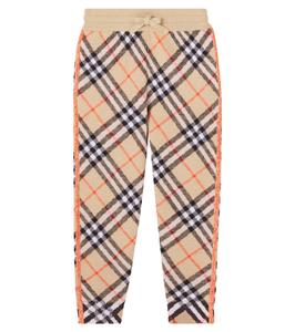 Шерстяные спортивные брюки Burberry Check Burberry Kids, Sand Ip Check