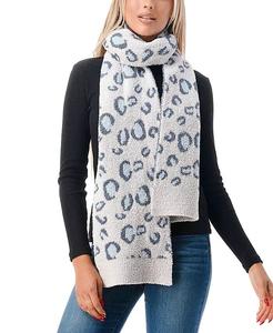 Женский ультрамягкий и уютный шарф с леопардовым принтом Marcus Adler, синий