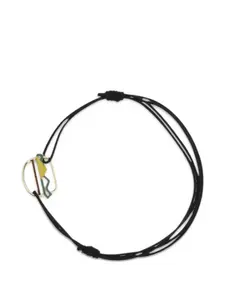 Браслет с регулируемым шнурком и подвеской в виде гамбургера Aliita, черный