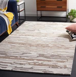 Ковер SAFAVIEH, 214 x 214 см, Fifth Avenue Collection, Natural & Brown, ручной работы, современный абстрактный из шерсти, идеален для помещений с высокой проходимостью в гостиной, спальне (FTV133B)