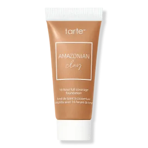 Тональный крем Amazonian Clay дорожного размера с 16-часовым полным покрытием Tarte, 42H Tan Honey (tan skin with warm, peach undertones)