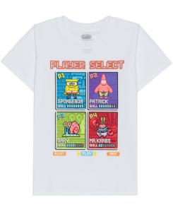 Детская футболка с коротким рукавом для мальчиков 5-20 лет SpongeBob SquarePants, White