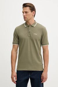 Хлопковая поло Boss, зеленый