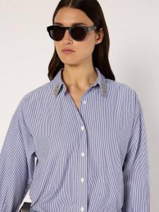 Рубашка Ana с декоративным воротником в полоску Gerard Darel, Blue