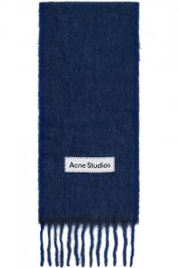 Acne Studios Темно-Синий шерстяной мохеровый шарф
