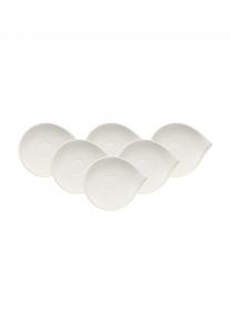 Набор блюдцев Villeroy & Boch Flow, 6 предметов, 21,5x18,5 см, белый