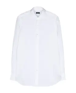 Рубашка S из хлопка и льна Finamore, белый