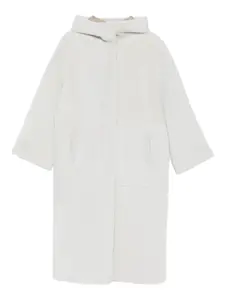 Пальто с капюшоном и накладными карманами Simonetta Ravizza, белый