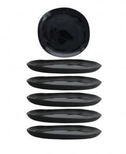 Набор из 6 меламиновых обеденных тарелок Sandia Fortessa, Obsidian