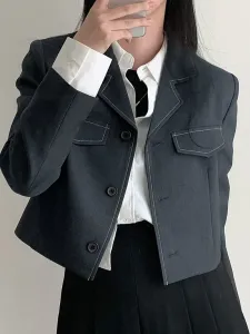 Женская укороченная куртка с прошитыми краями Doux Belle, цвет Gray