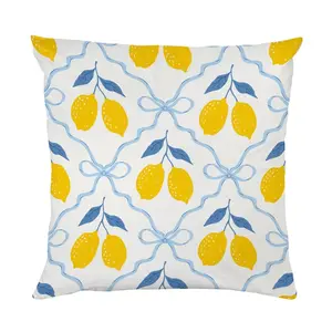 Декоративная подушка queence Узор с лимонами. Чехол для подушки с двухсторонней печатью, подушка 40x40 см, включая застежку-молнию Queence, Bedruckt