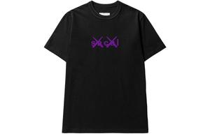 Футболка KAWS X Kids с принтом Flock Sacai, черный