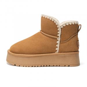 EXULL Q Женские короткие зимние ботинки с термоамортизацией, цвет Camel