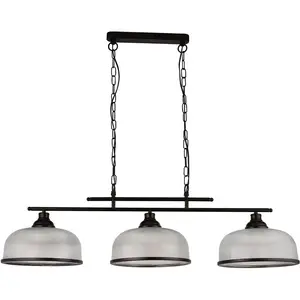 Подвесной светильник Подвесной светильник Highworth, 3 плафона E27 1 шт. Классическая атмосфера Searchlight, черный/белый/прозрачный