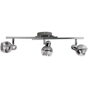 Встраиваемые потолочные светильники Boccia GU10 1 шт. Теплый белый свет, 1 плафон, включая светодиод GU10 6W, хром, стеклянный абажур, регулируемый спот, диаметр: 14 см Näve, серебристый