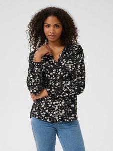 KAbeathe блузка с длинными рукавами и V-образным вырезом с абстрактным принтом KAFFE