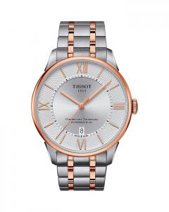 Двухцветные часы Tissot Chemin des Tourelles Powermatic 80, 42 мм, серебряный