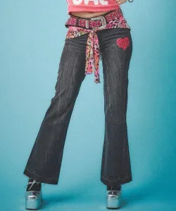 Джинсы-клеш с низкой посадкой GALFY/GAL (женские) Select Brands, цвет Black