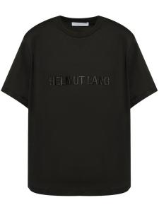 Helmut Lang футболка из хлопка с вышитым логотипом, черный