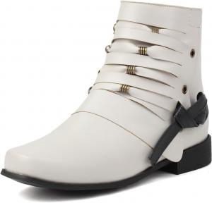 Женские ботильоны и короткие ботинки Roimaash с молнией для повседневной носки, White