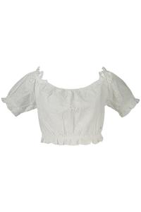 Топ женский Guess Jeans хлопковый короткий с вырезом, белый