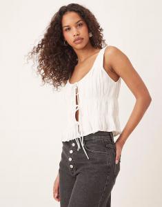 Белый топ с завязками спереди от Abercrombie & Fitch