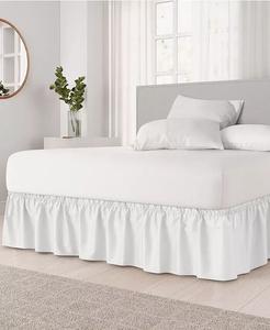 Эластичная юбка с рюшами вокруг кровати высотой 12 дюймов CGK Unlimited, белый