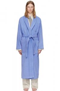 Халат классический темно-синий махровый Tekla