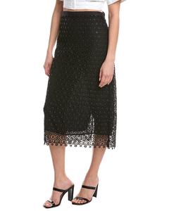 SIMKHAI Karolina Юбка миди из льняной смеси, черный